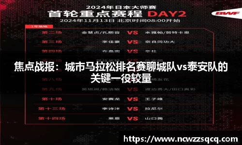 焦点战报：城市马拉松排名赛聊城队vs泰安队的关键一役较量